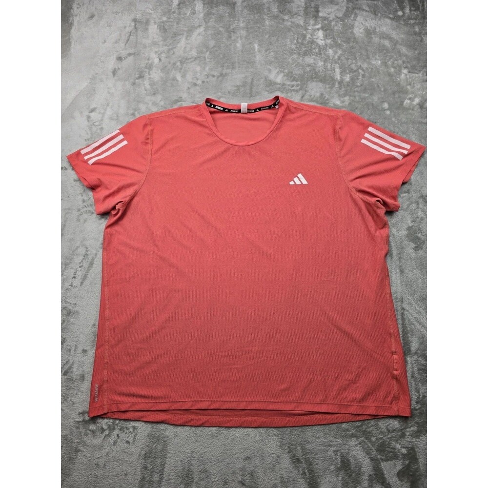Adidas AEROREADY Running Shirt Mens 2XL Orange Short Sleeve Gym T-Shirt...